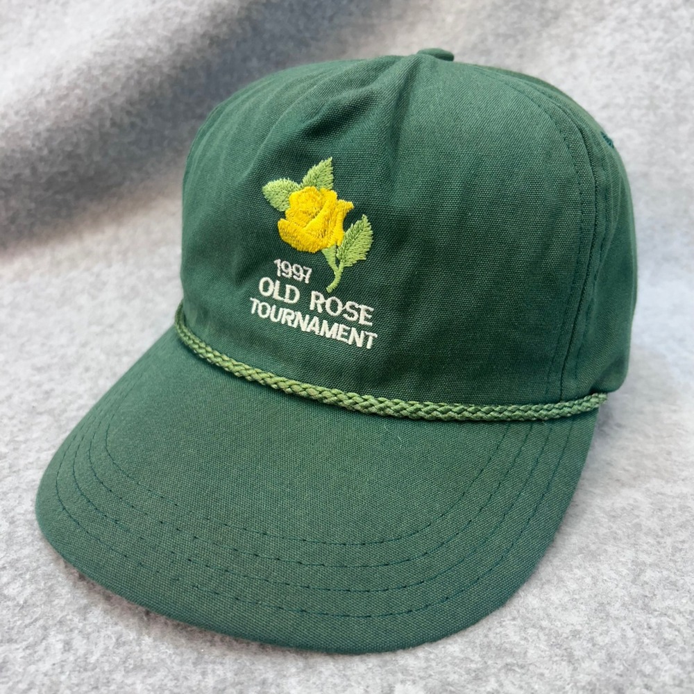 1997 Old Rose Tournament Mens Green Town Talk Hat Rope Front USA Strapback OSFM